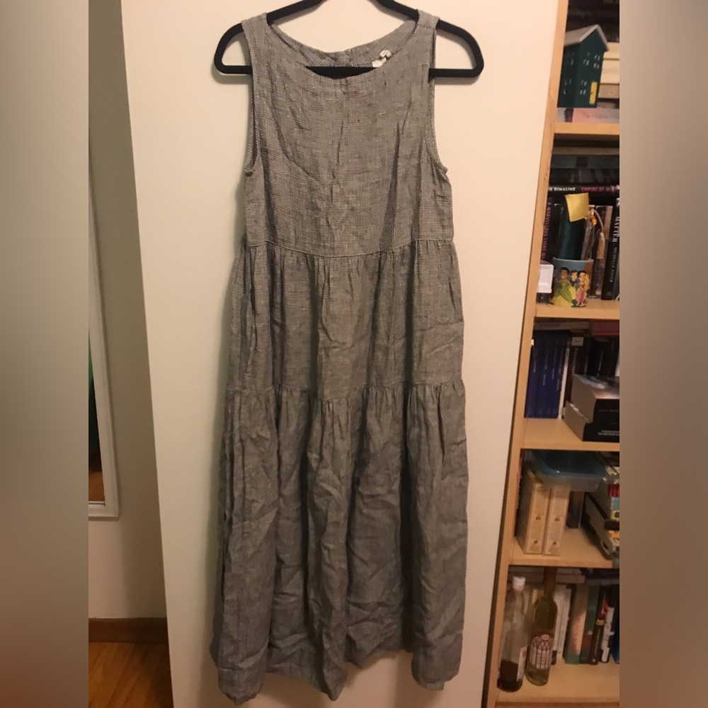 100% Linen Tiered Toast Dress